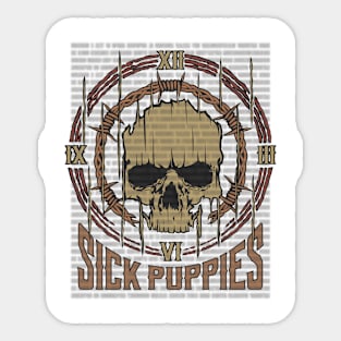 Sick Puppies Vintage Skull Sticker